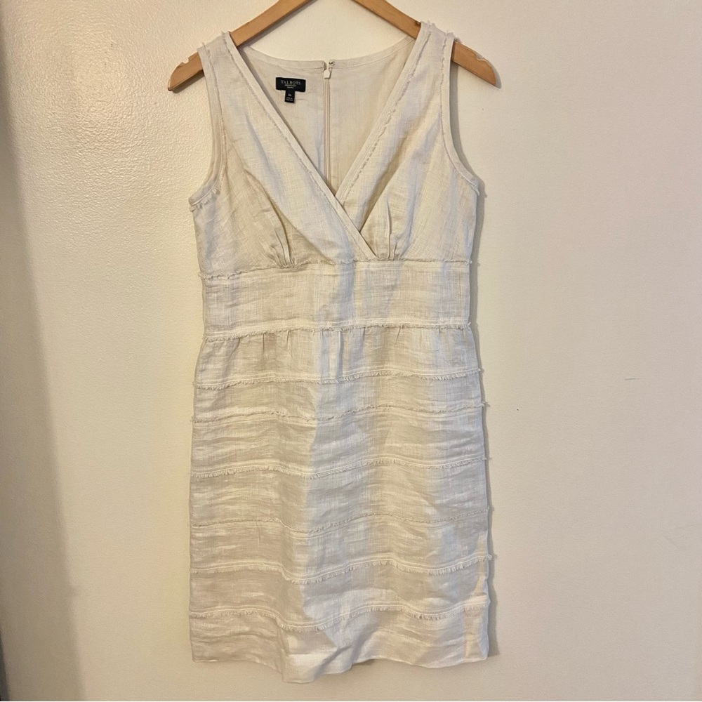 Talbots Cream Sleeveless Dress